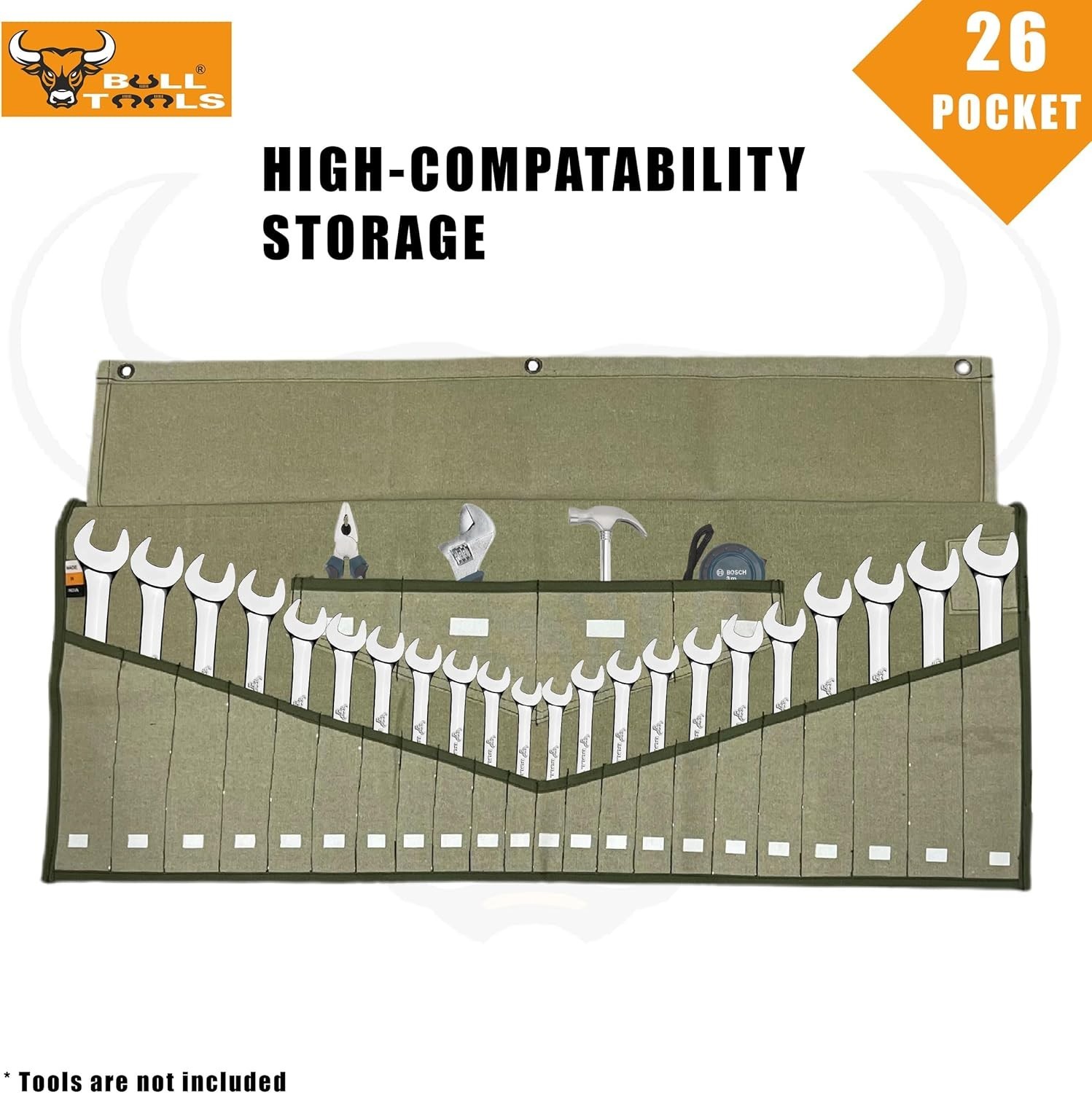Cotton Canvas Wrench Roll Case – Metric & SAE Combination