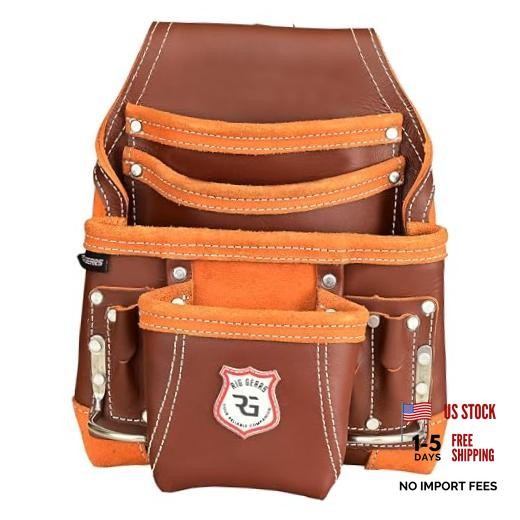 Leather Tool Belt for Electrician Tool Pouch Bags|10 Pocket Standard Maroon