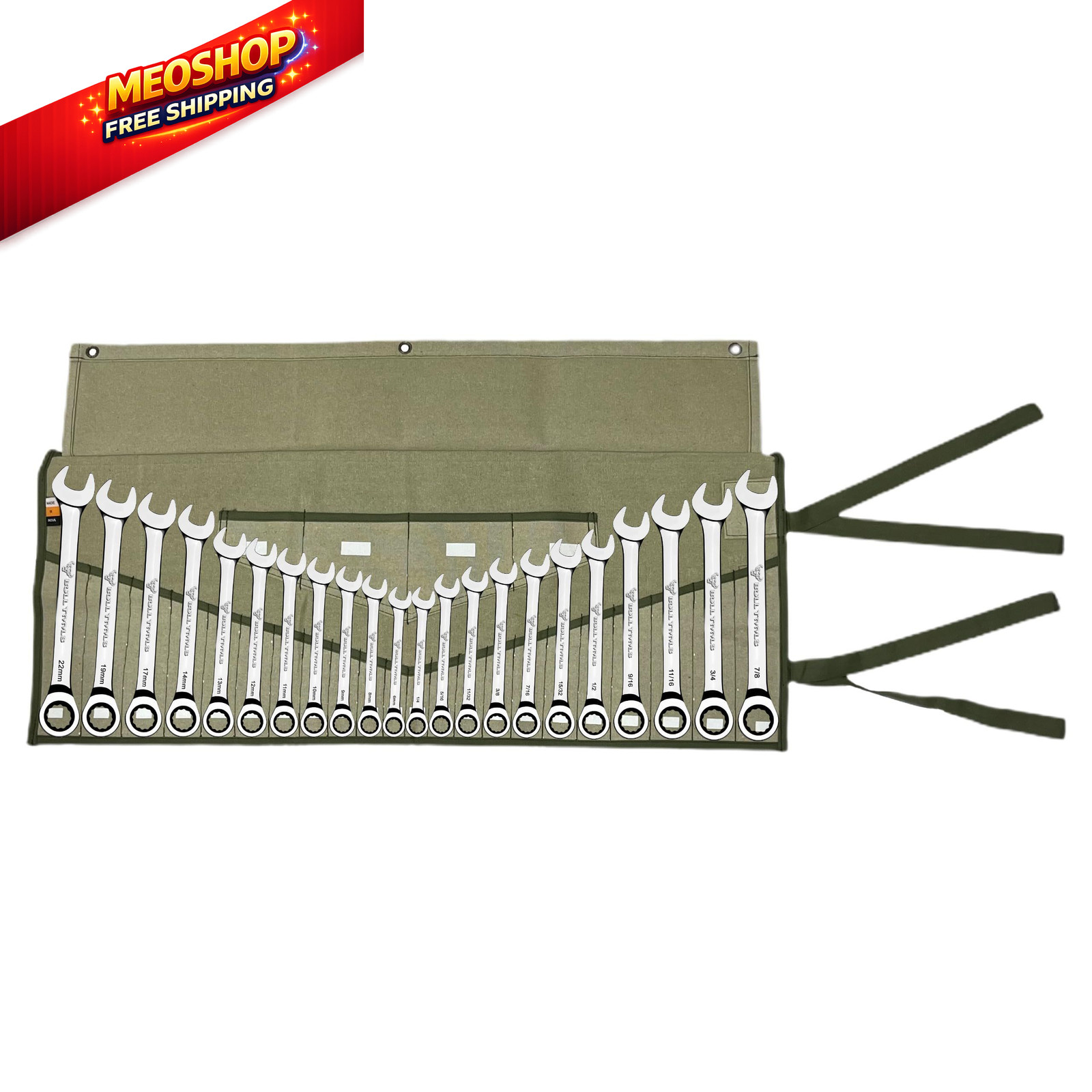 BULL TOOLS Tool Roll Organizer with 26 26 Pocket, Sand Washed Olive Drab