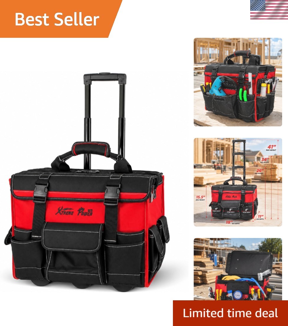 Professional 18-Inch Rolling Tool Organizer – Perfect for HVAC, Plumbing & More