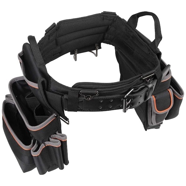 Klein Tools 55429 Black Ballistic Nylon Tool Belt, 26 Pockets, 55429