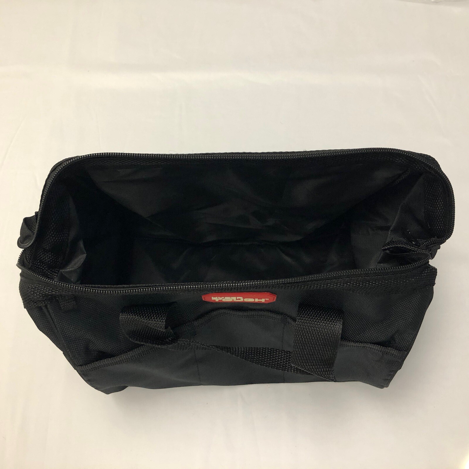 Hyper Tough 12-Inch Polyester Tool Bag, with Full-Length Zipper and Double Strap