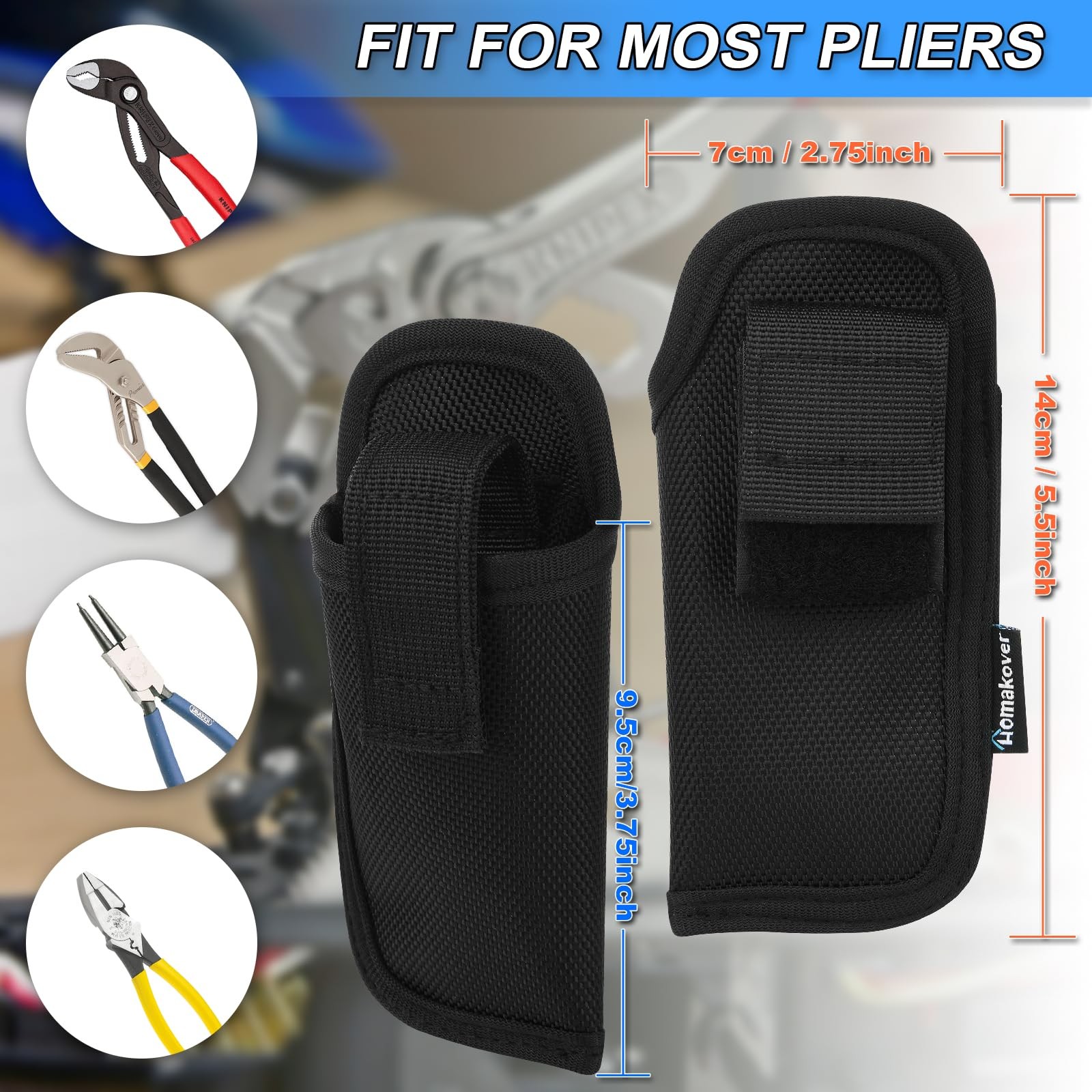 1 Pack Black 1680D Belt Sheath Pouch Holder for KNIPEX Cobra Pliers, Fit for …