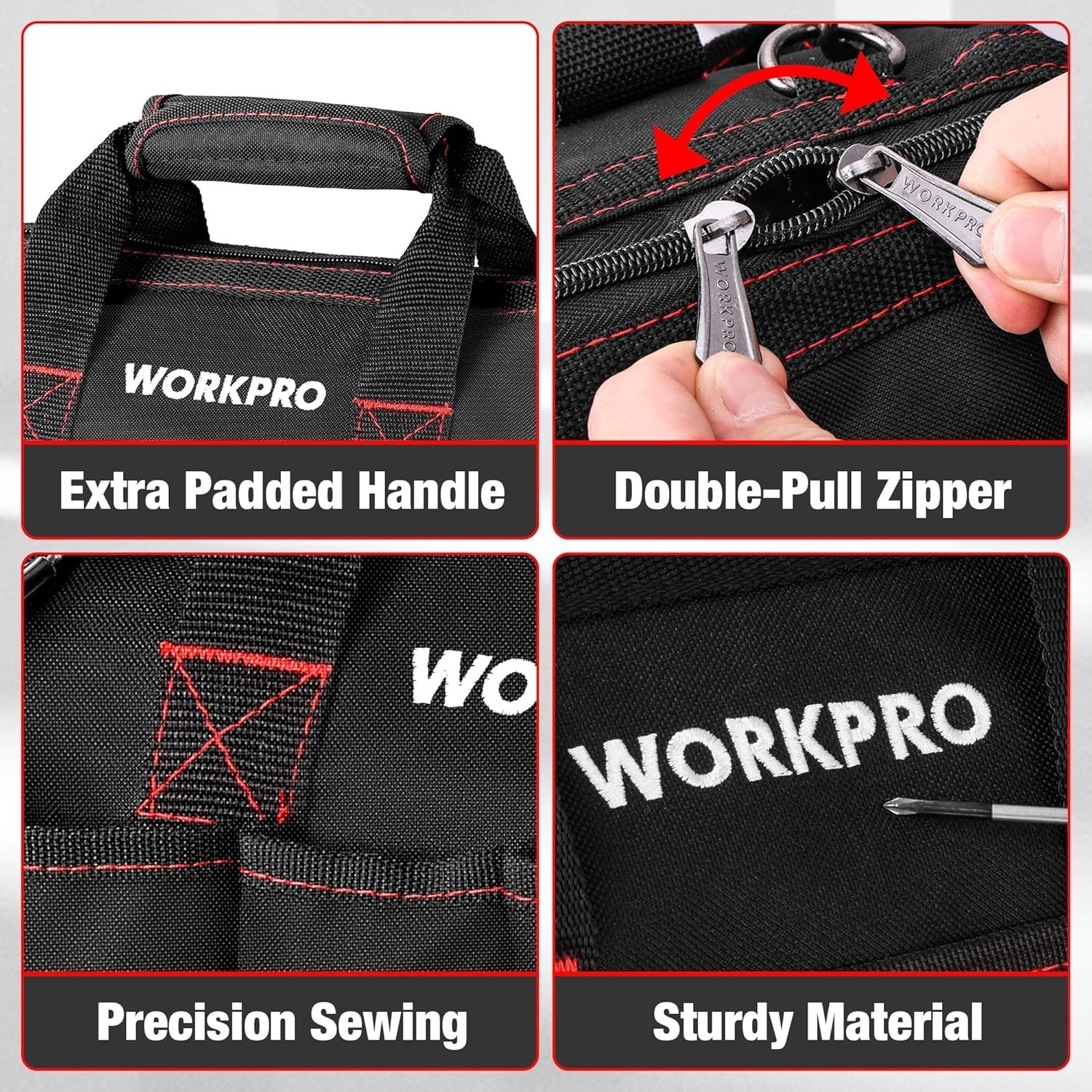 12-Inch Tool Bag – Water-Repellent, 7 Pockets & Comfort Carry Handle