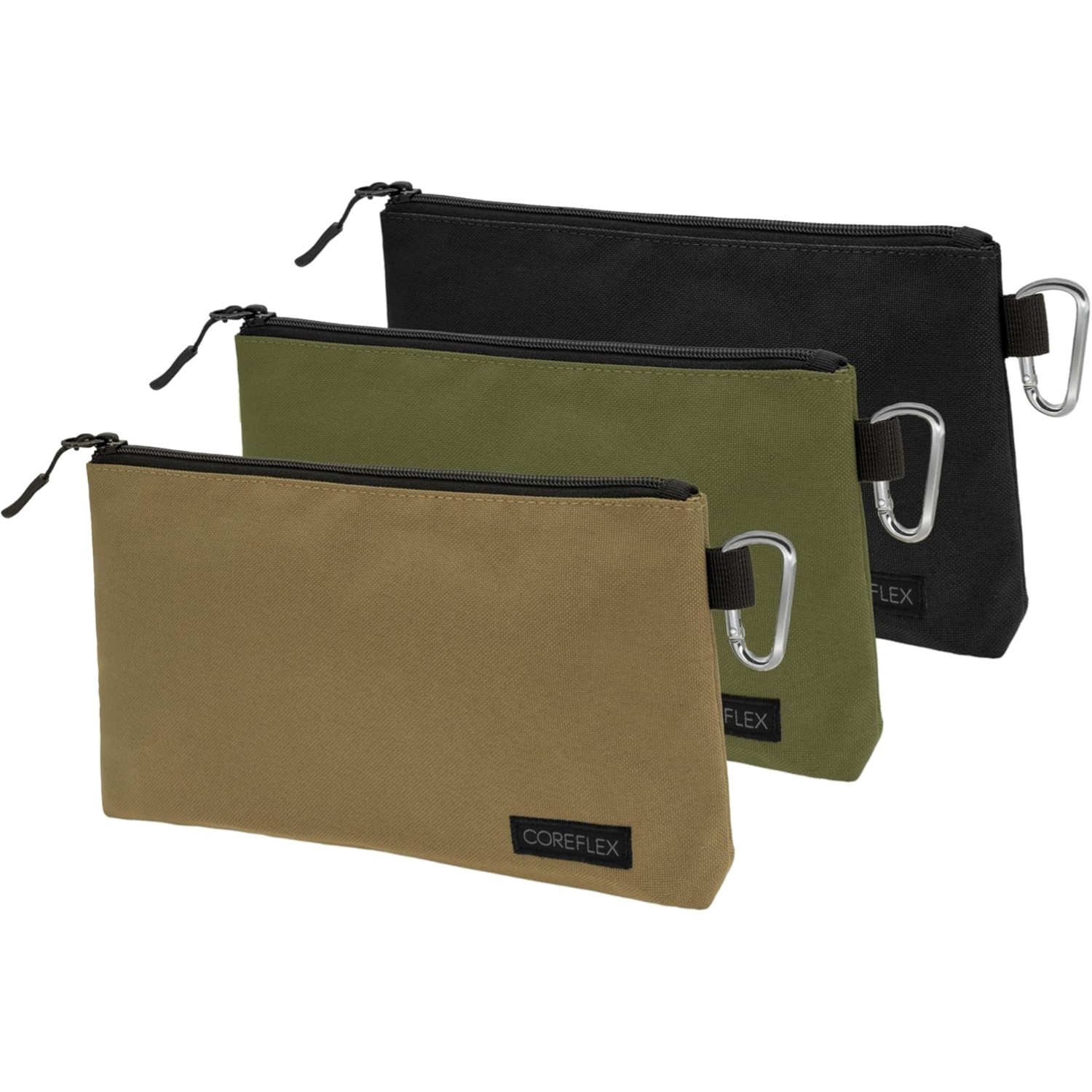 Durable Flat Bottom Tool Bag Set – 3 Pack Medium Size with YKK Zipper, 10 Inch