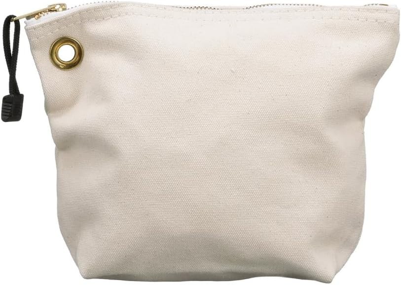 Durable 10-Inch Zipper Bag for Easy Storage of Tools and Parts, Natural Canvas