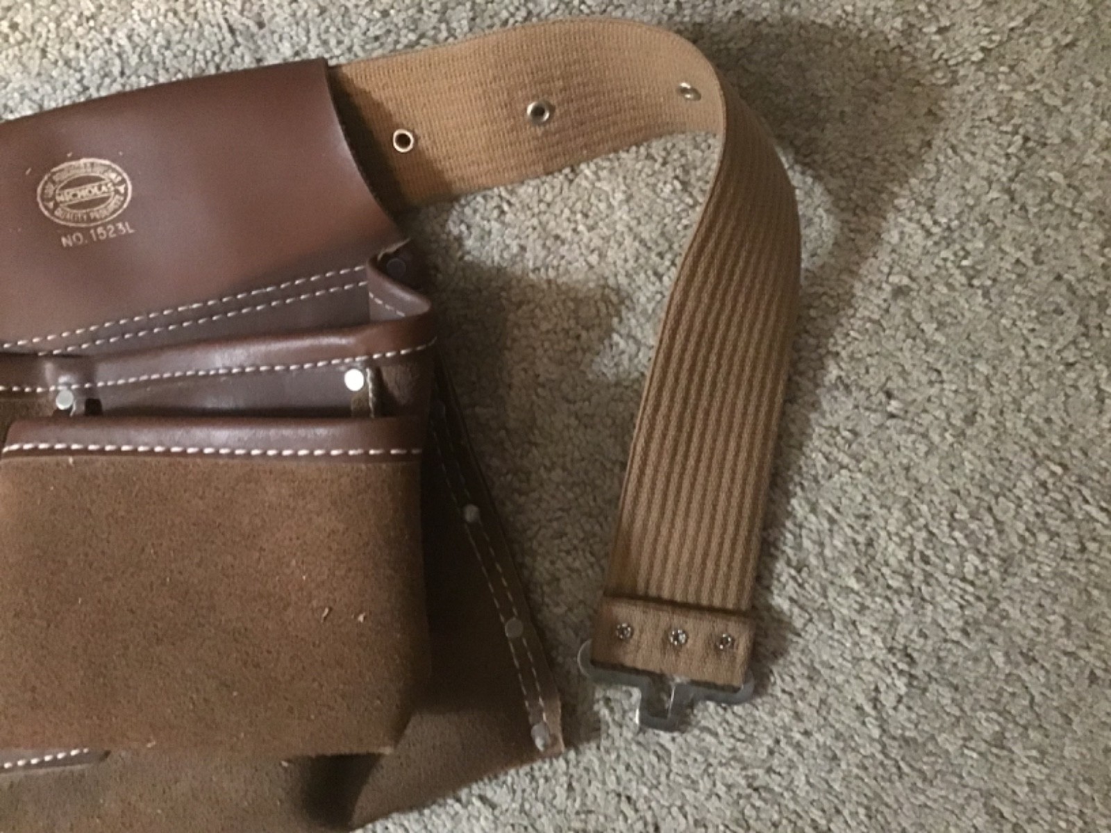 Nicholas Heavy Split Cowhide Suede Tool Pouch Nail Apron Carpenter Work Belt Bag