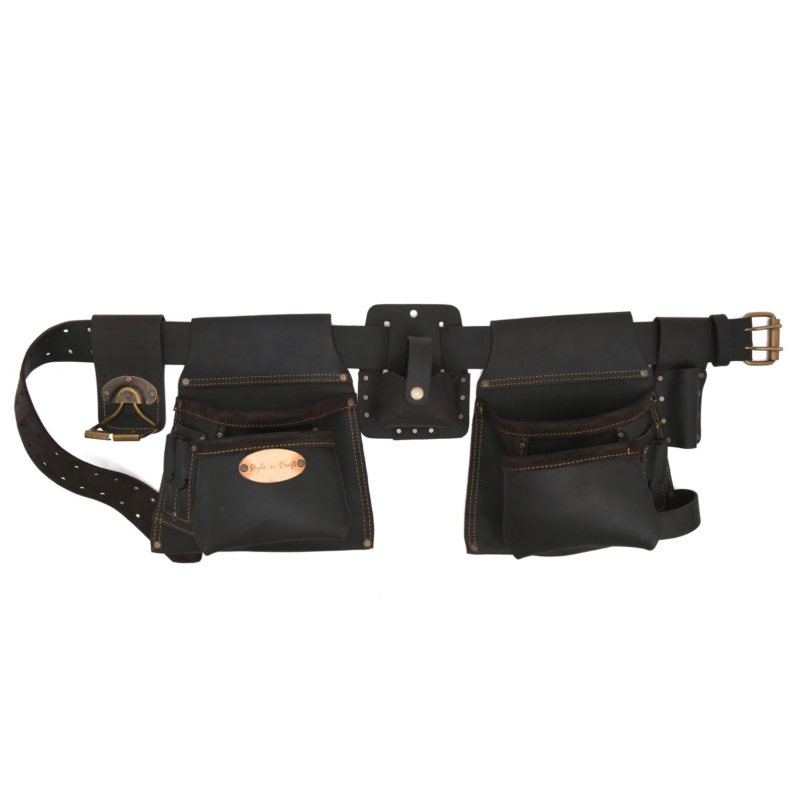 Style n Craft 90420 – 6 Pc 10 Pkt Carpenter’s Combo in Top Grain Oiled Leather