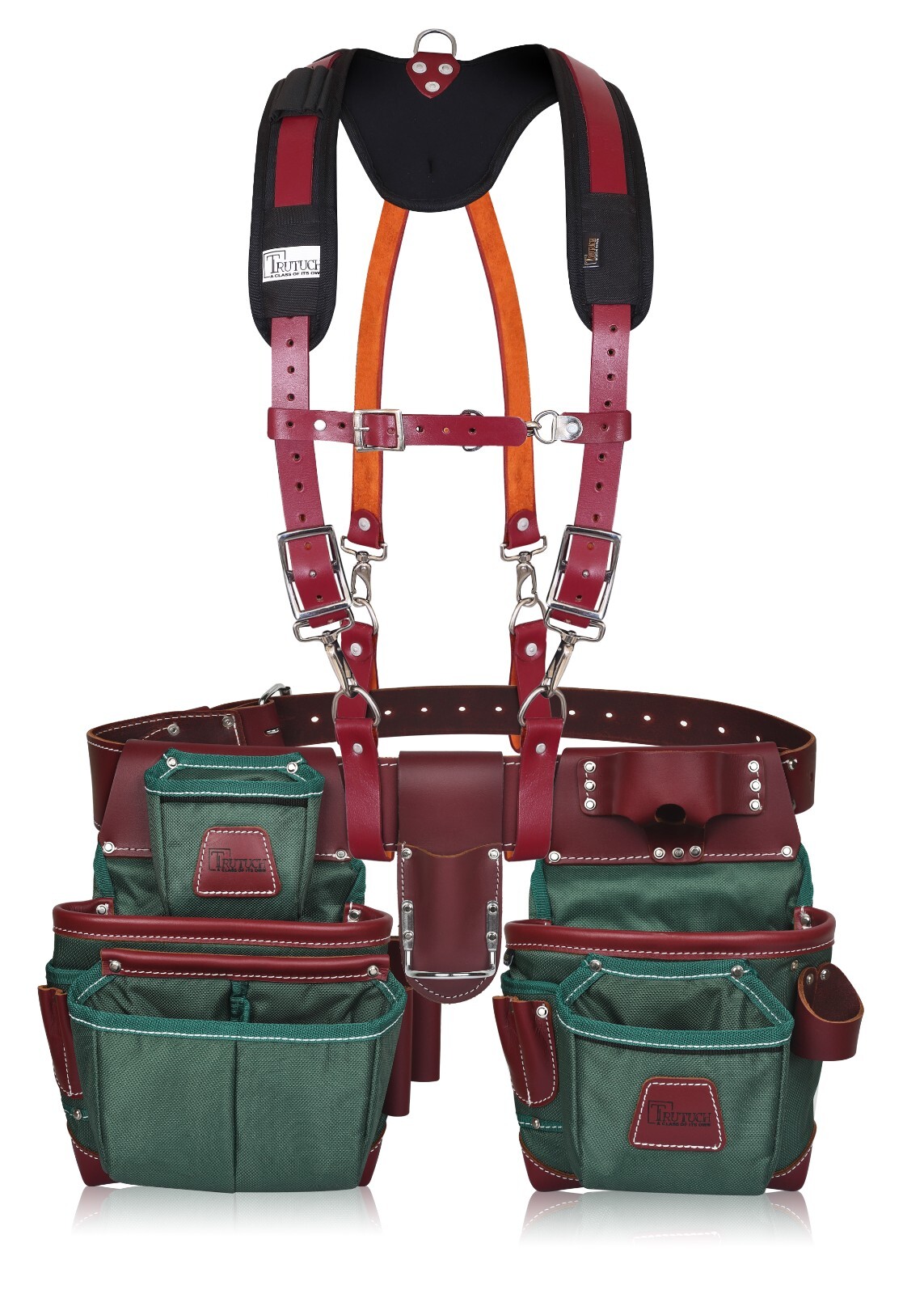TRUTUCH Nylon and Leather Tool Belt with Leather Work Suspender | Framers