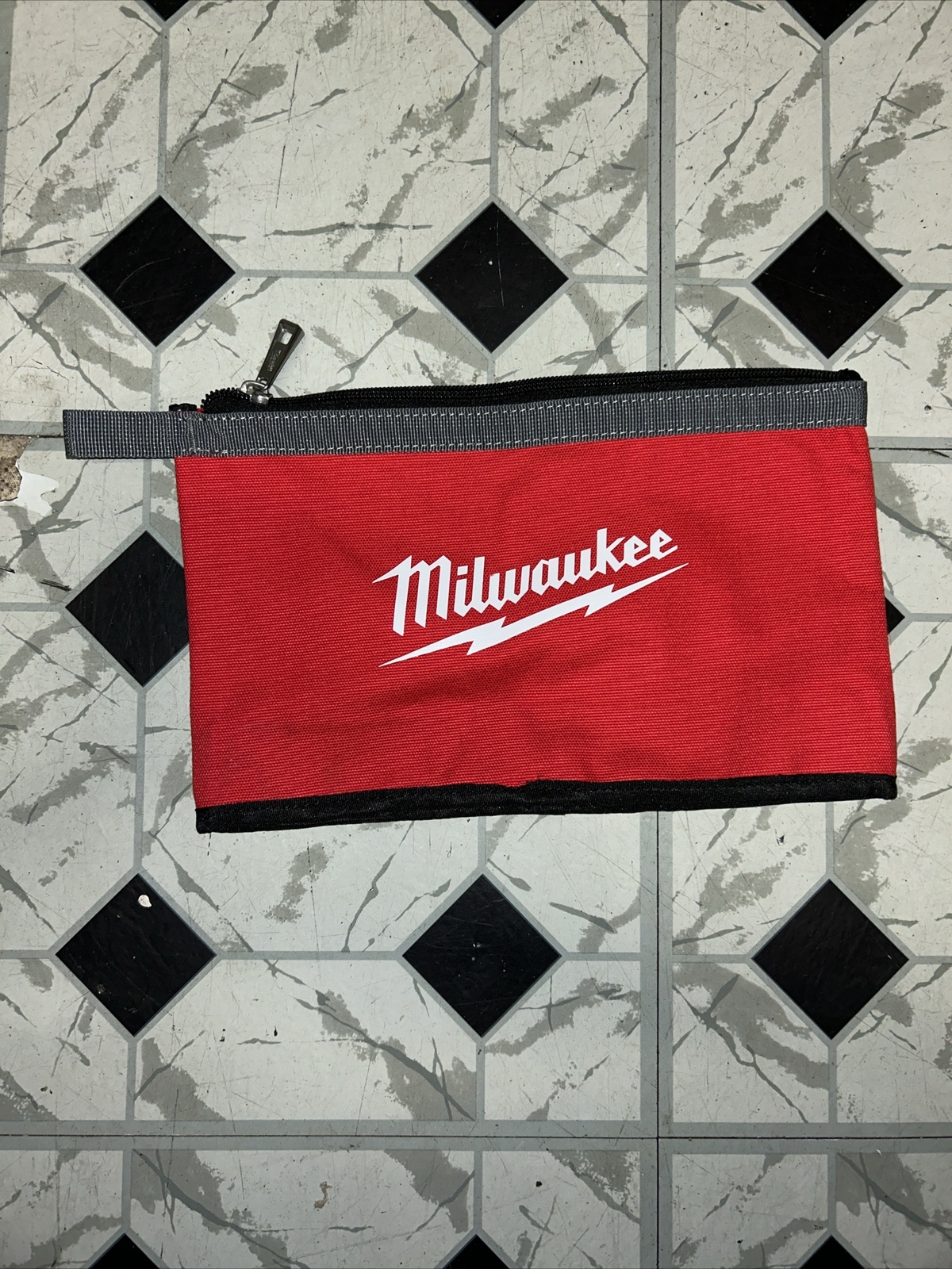 Milwaukee Water Resistant Stand-Up Base Zipper Pouch (grey Or White) 1 Pouch
