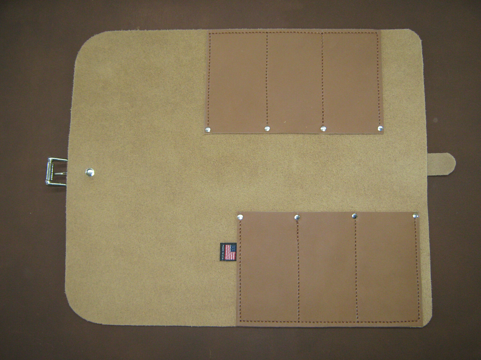 6 POCKET LEATHER TOOL ROLL. With Ramelson pencil Made in USA.