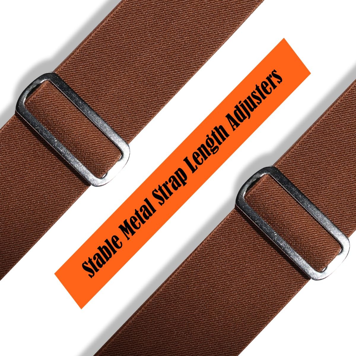 WELKINLAND 2Inch-Wide Work Suspender, Brown-Elastic Suspenders 2-Inch, Brown