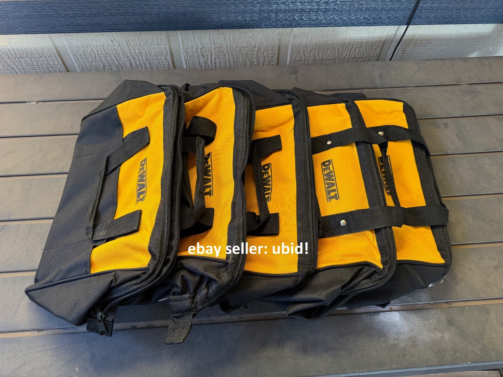 5) Dewalt Tool Bag Case 15″ x 10 x 9 Canvas For 20V Drill, Battery, Pocket Rails