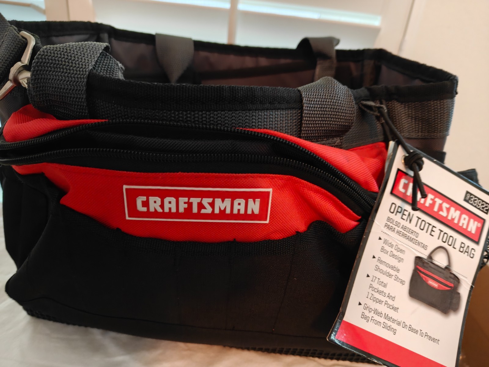 Craftsman 37537 Tool Bag Tote, Black/Red 13″x8.5″x7″, Vintage RARE
