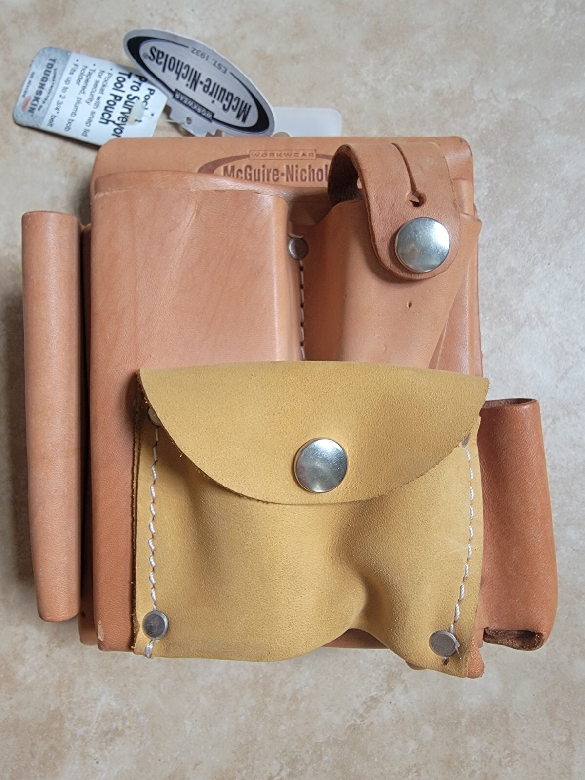 VTG Mcguire Nicholas Leather Toughskin Tool Pouch 7 Pockets 966