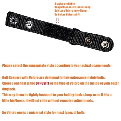 Duty Belt Suspenders Loop 2.25 inch(4 PCS) Black Ballistic Nylon Universal Fit