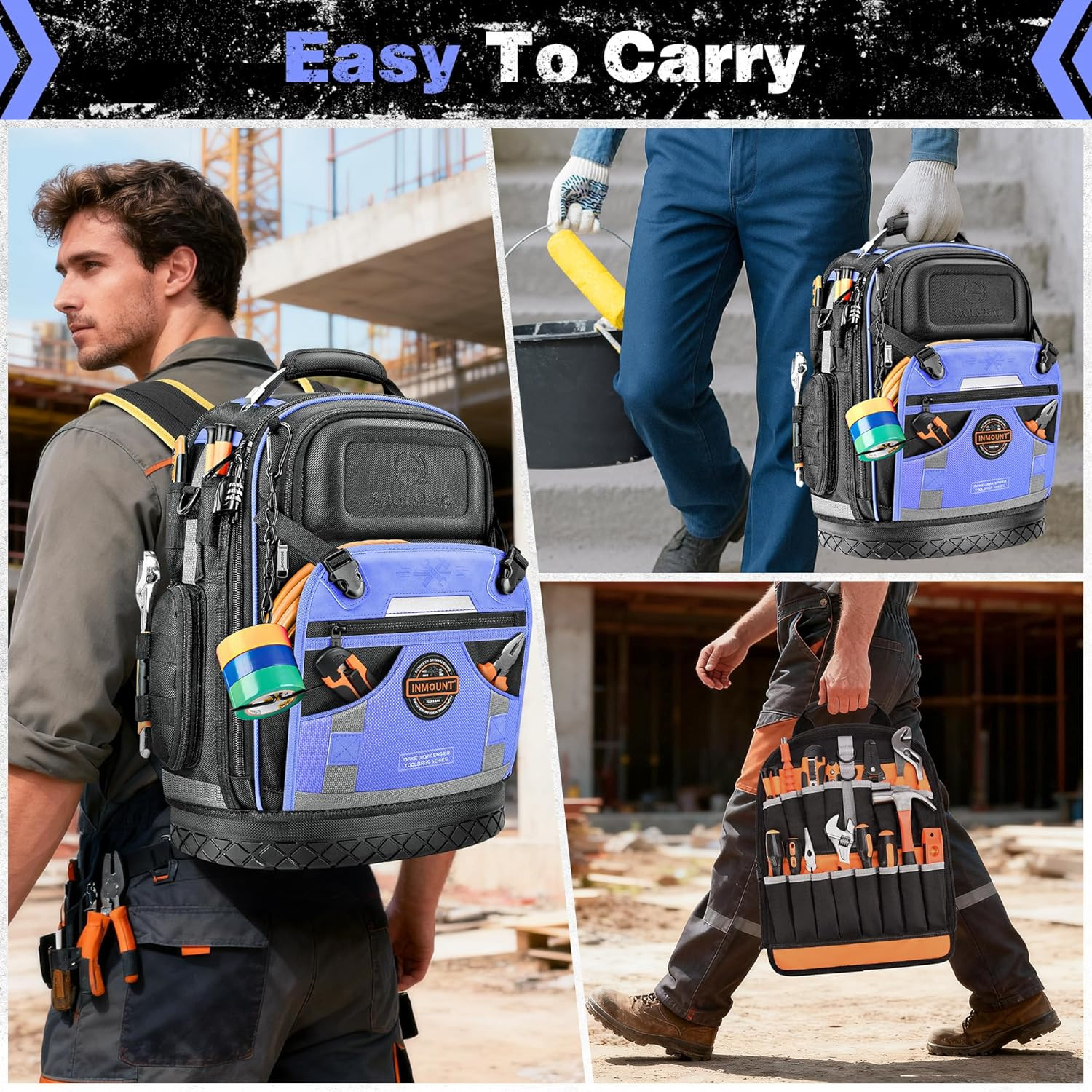 Ultimate Heavy Duty Tool Backpack – 78 Pockets for Electricians, Blue