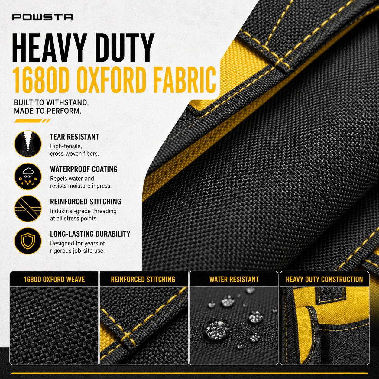 21-Inch Rolling Tool Bag with Wheels Heavy Duty Waterproof Telescoping Handle
