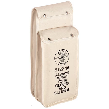 Klein Tools 5122-16 Tool Pouch, White, Canvas, 0 Pockets