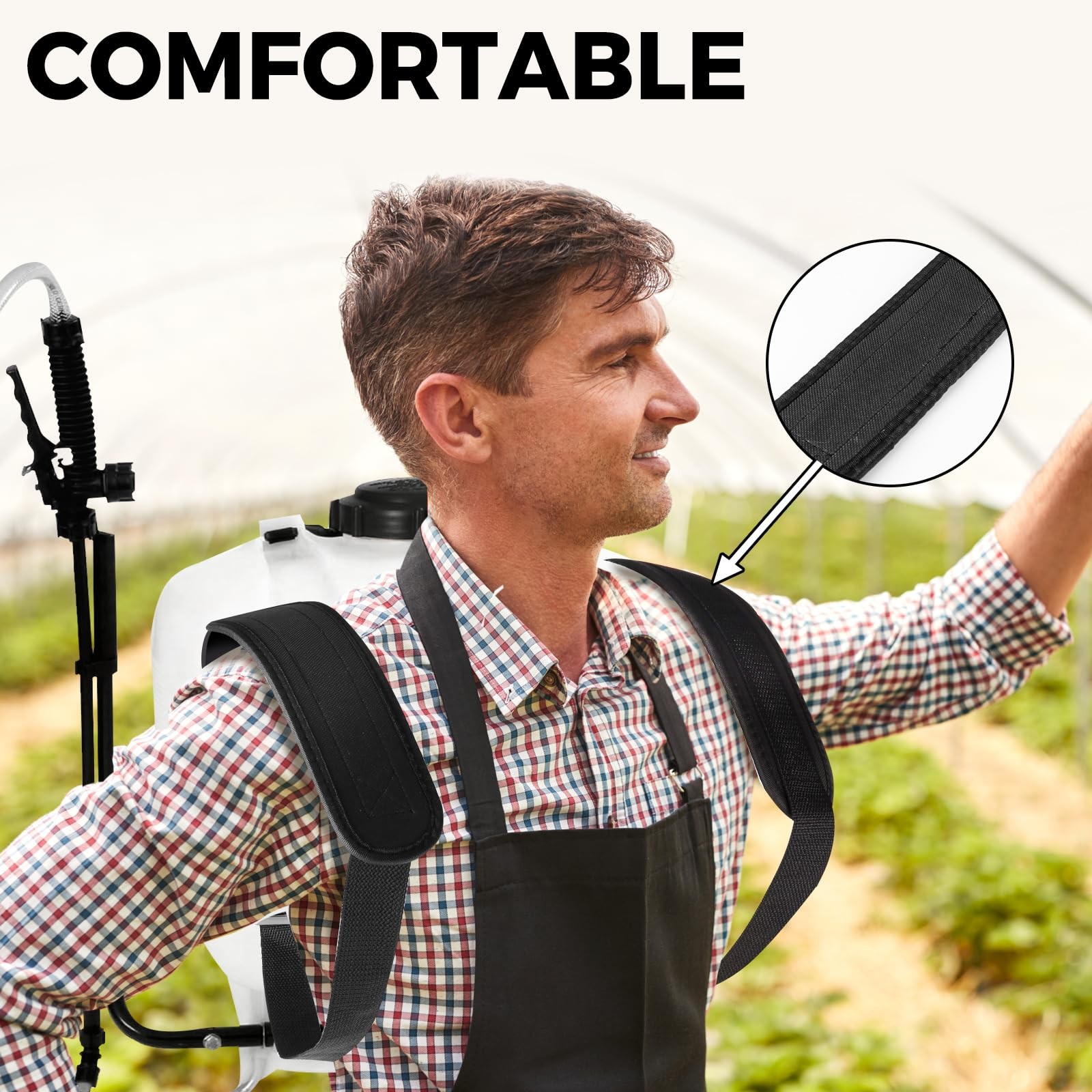 Backpack Sprayer Replacement Straps Padded Shoulder 38.2×2.8 inches, Black