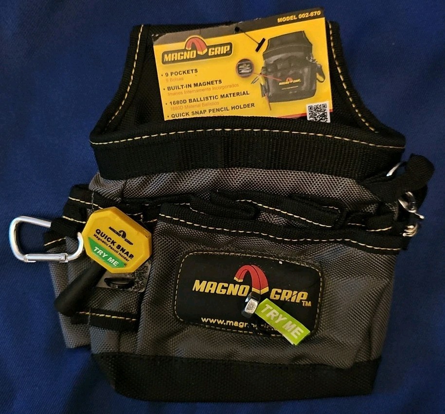 MagnoGrip 002-870 Magnetic Tool Pouch 9 Pocket Organizer, 1680D Ballistic Nylon