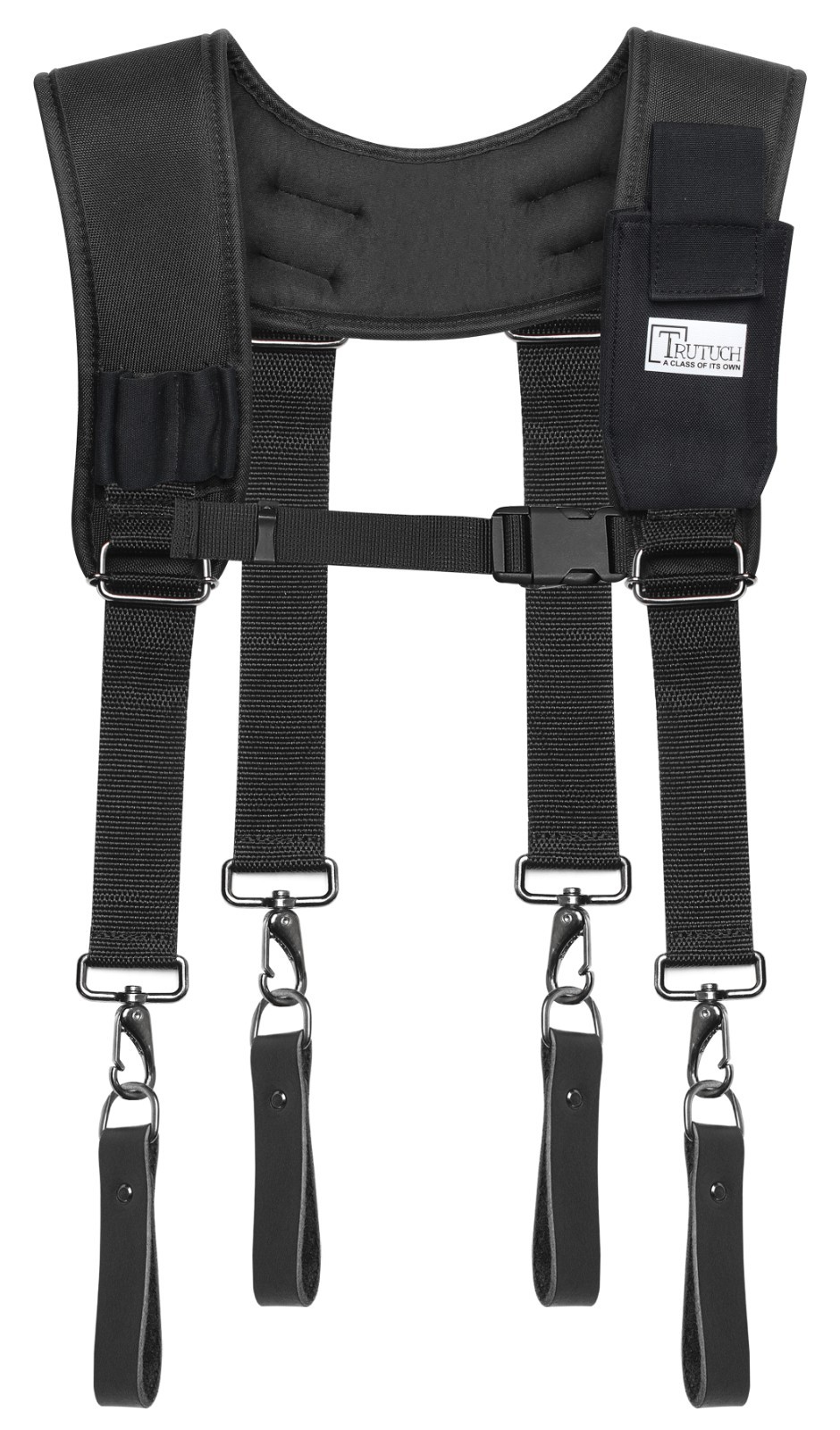 TRUTUCH Black Nylon & Leather Tool Belt with Nylon Work Suspender | Tool Belts