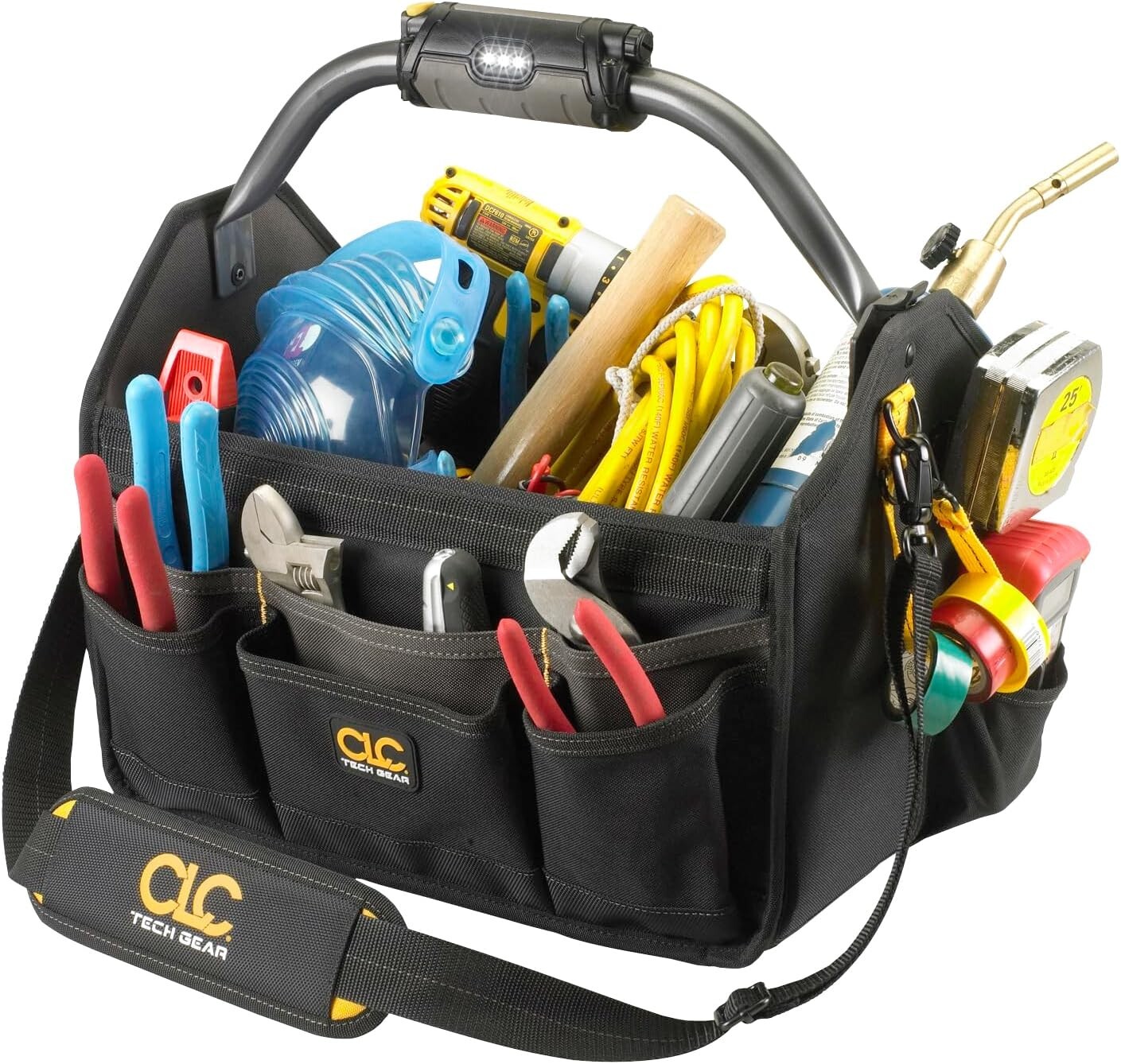Custom Leathercraft (CLC) L234 15-Inch 22 Pocket Tech Gear Light Handle Open Top