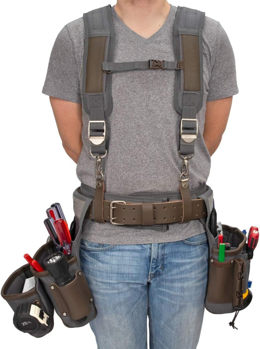 13-Pocket Electrician’S Tool Rig, Durable Construction, Cooling Mesh-Padded Susp