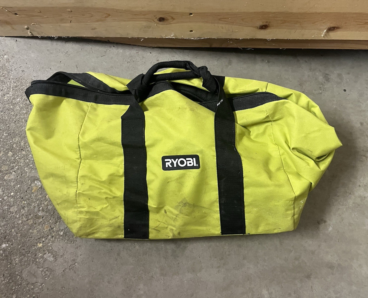 Ryobi Green/Black Fabric Tool Bag Carry Case w/ Handle, Zipper Closure