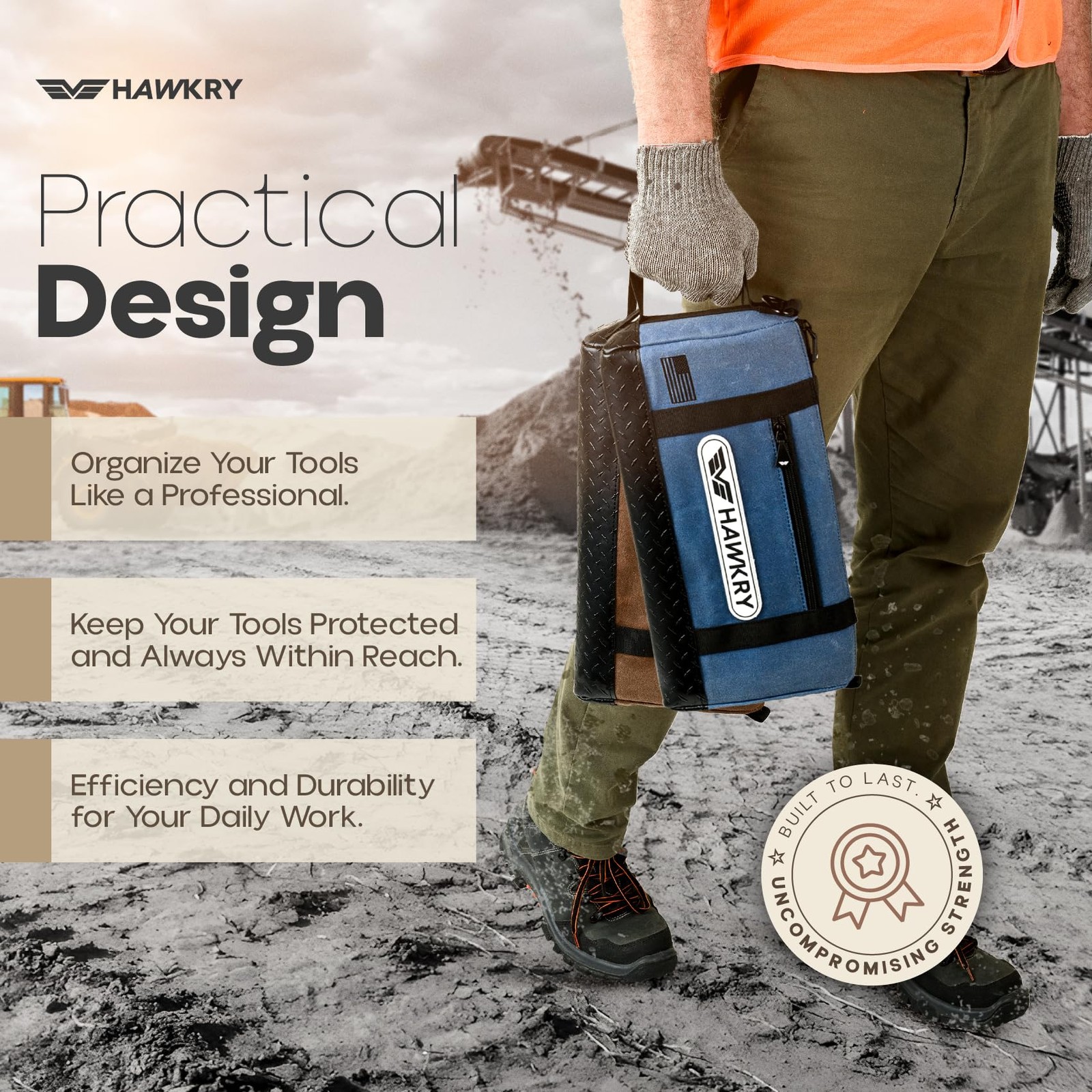 HAWKRY Canvas Tool Pouch Set (4 Pack) – Heavy Duty Tool Organizer Bags with