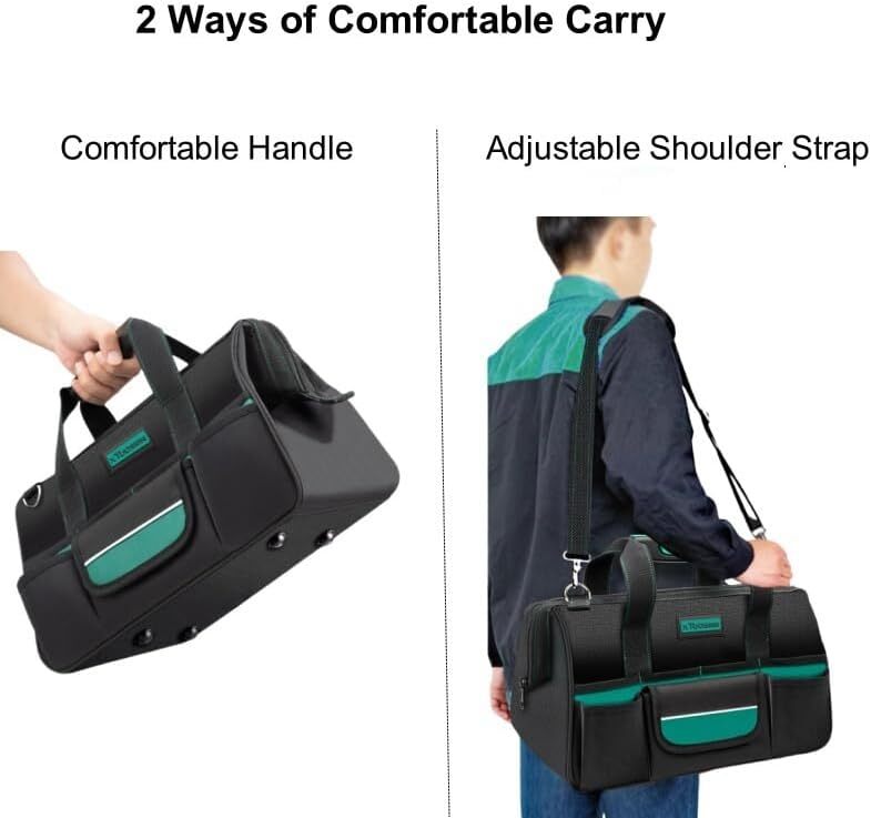 Tool Bag Heavy Duty 16.5-Inch with 16 Pockets Portable Handle Adjustable Shoulde