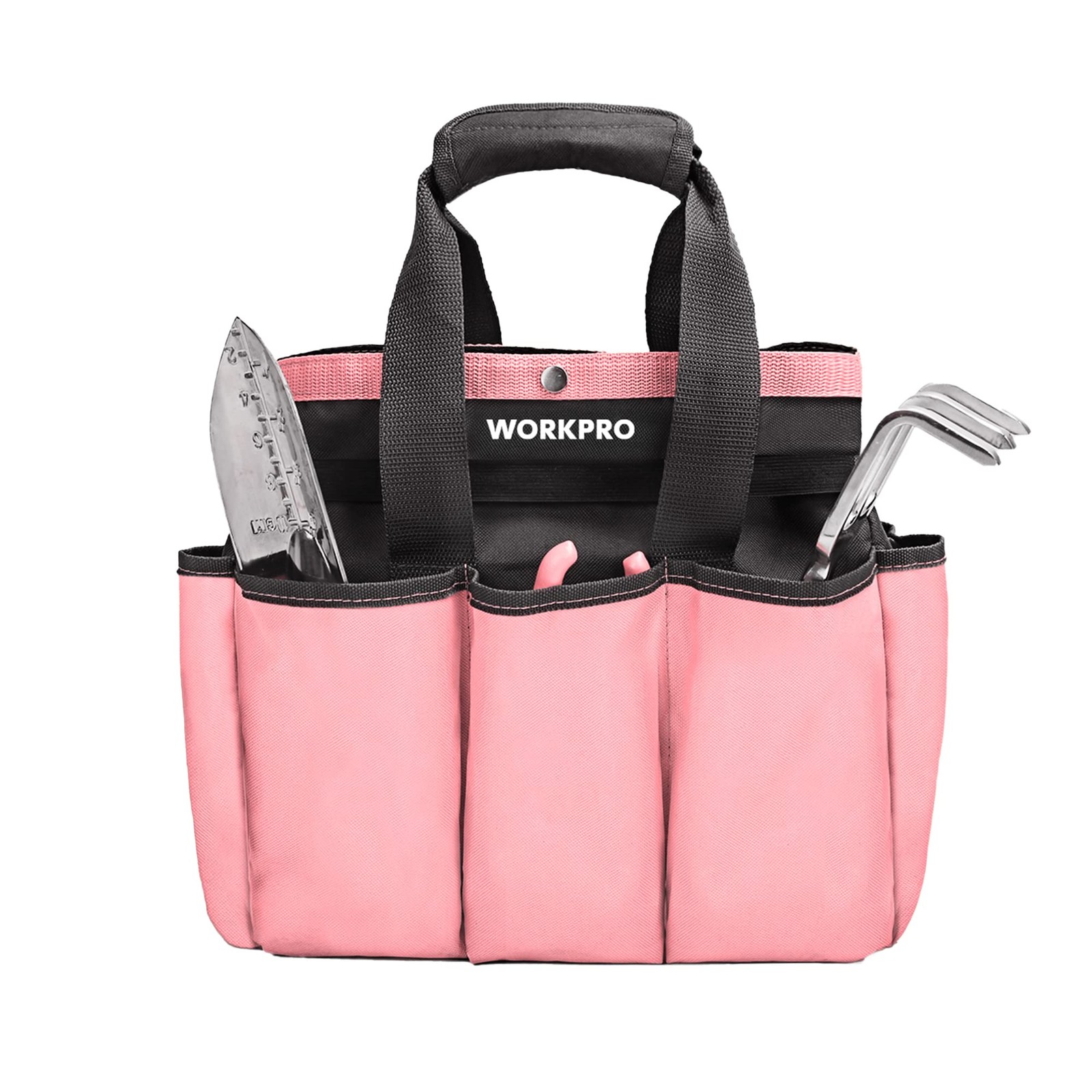 WORKPRO Garden Bag, Tool Tote Storage 16.5 x 9.6 x 13.4 inches, Pink