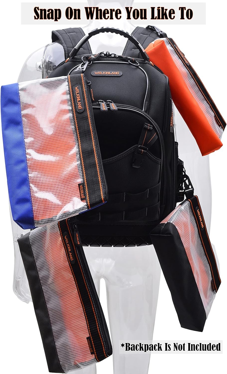 WELKINLAND Clear Tool Pouch, 4PCS Tool pouches, 13″ Tools pouch