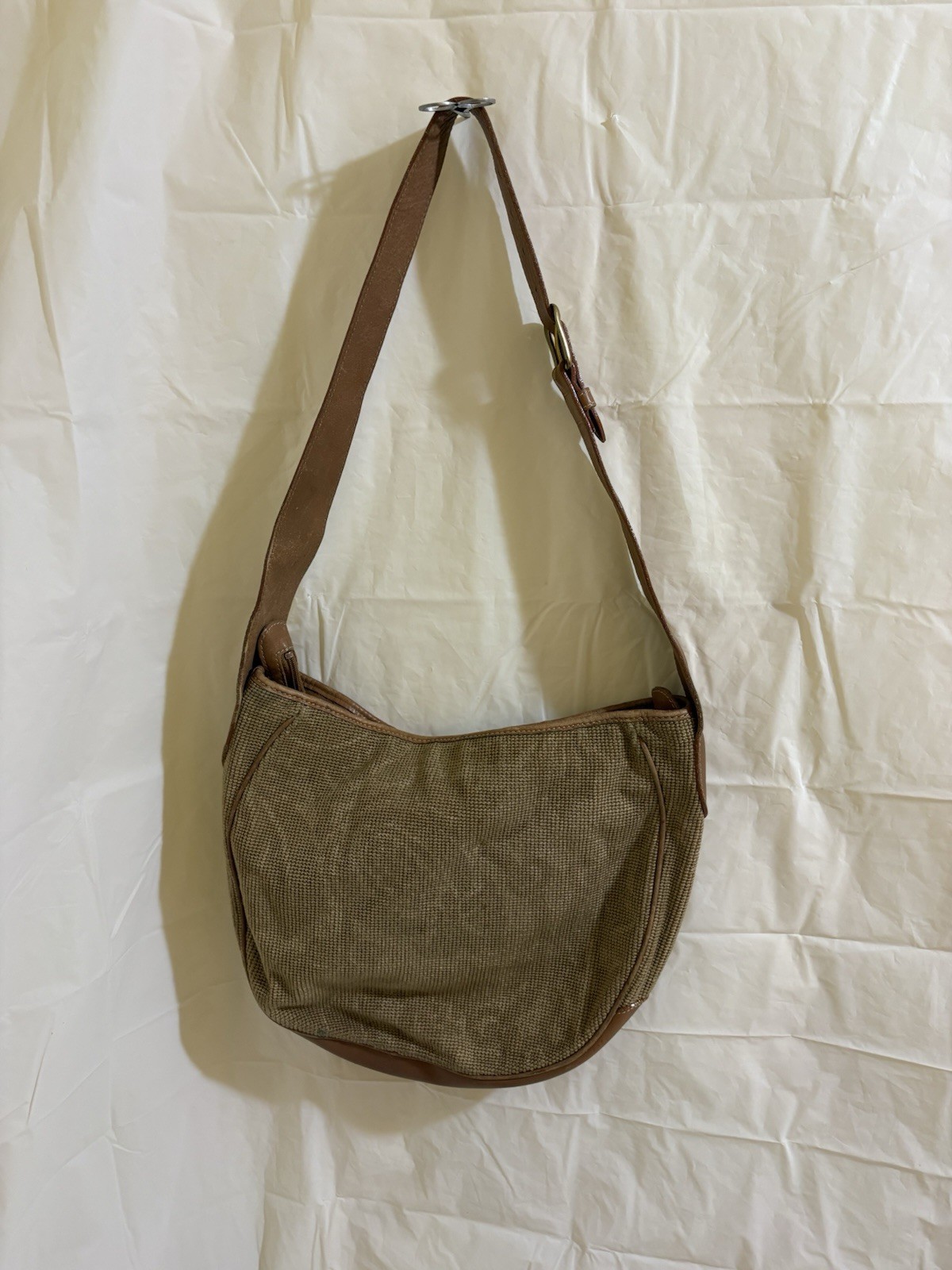 McGuire Nicholas Canvas Leather Tool Bag Shoulder Utility Bag Tan Workwear