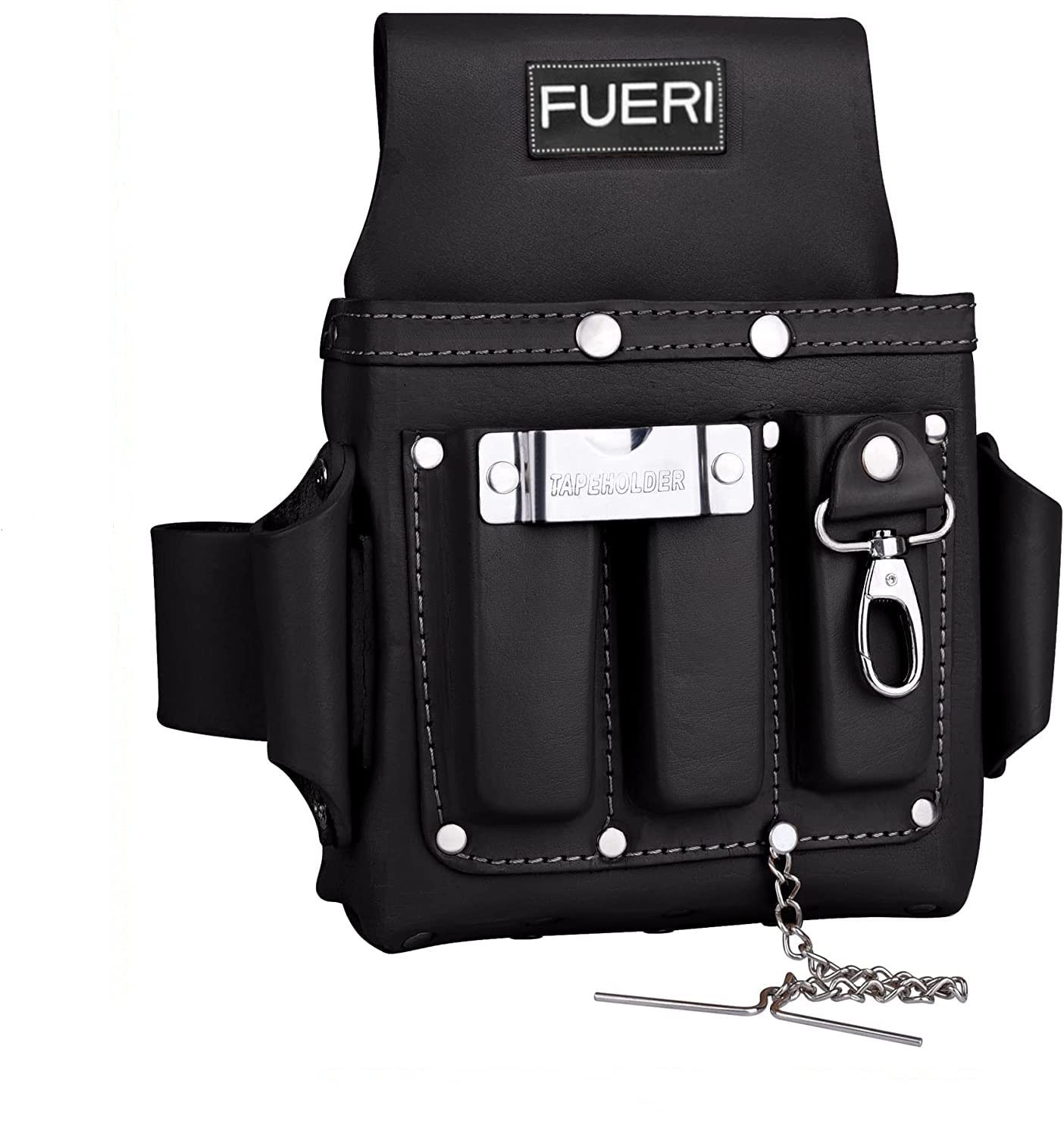 FUERI Leather Tool Pouches Carpenter Electrician Belt Bags Organizer 4 Pocket