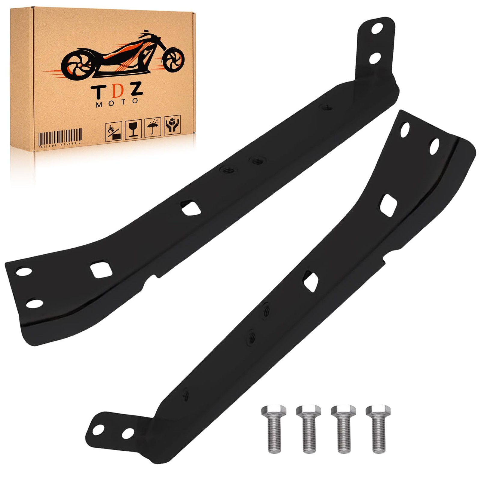 Black Saddlebag Rail Support Bracket Left Right Side Harley Touring 1985-2008