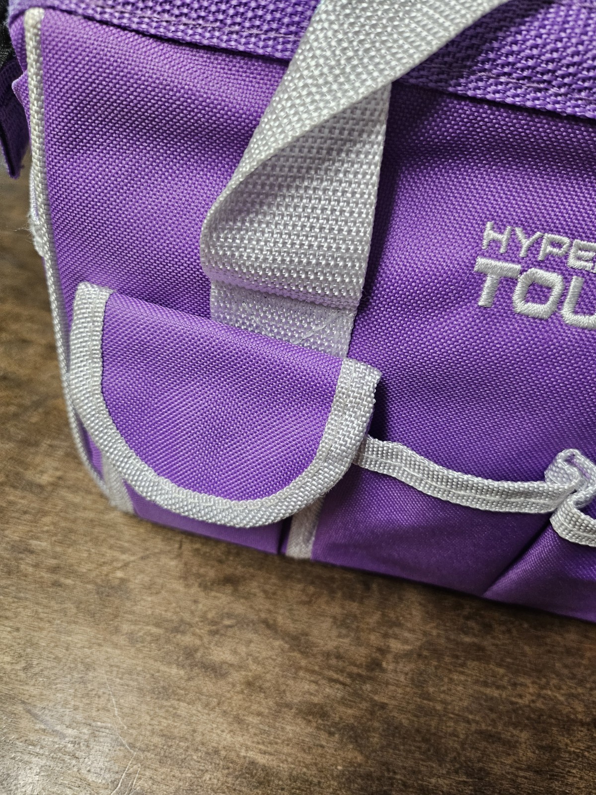 Hyper Tough Tool Bag Purple with White trim Storage Travel Carry Case 12 pocket