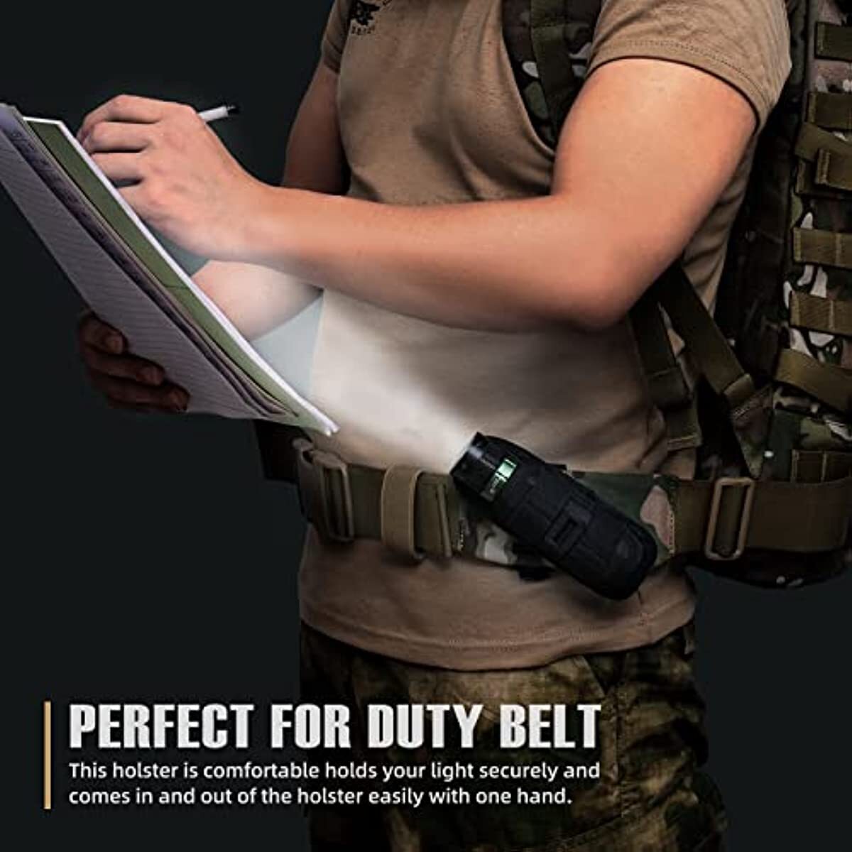 360° Rotatable Flashlight Bag Holster Tactical Molle Torch Case Belt Torch Cover
