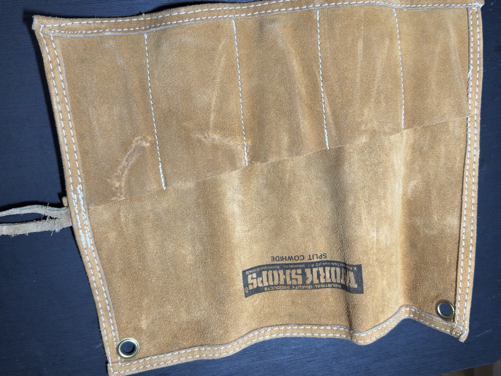 Vintage White Shops Split Cowhide Leather Tool Roll Pouch Lot of 3Taiwan