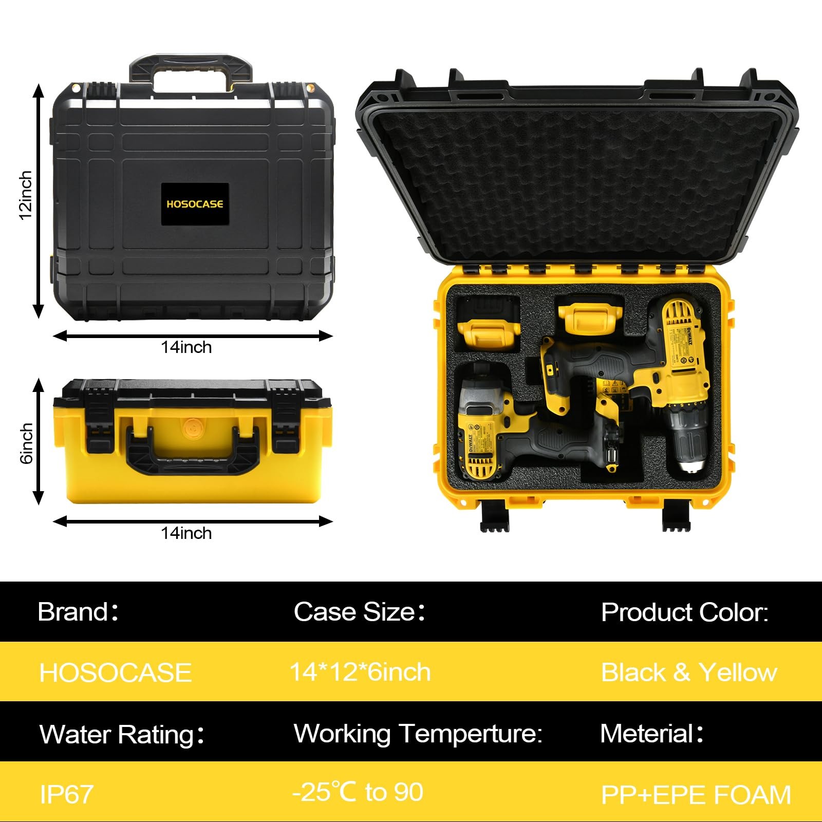 Case for DEWALT Cordless Drill Driver: Waterproof Tool Box for 20V Max Set