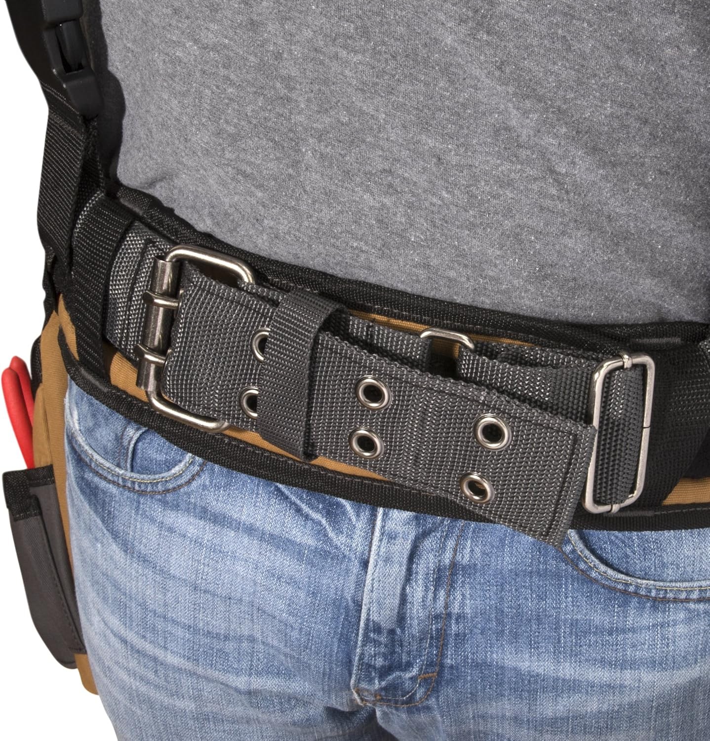 4-Piece Heavy Duty Carpenter Tool Belt Rig with Padded Suspenders and Cooling Me