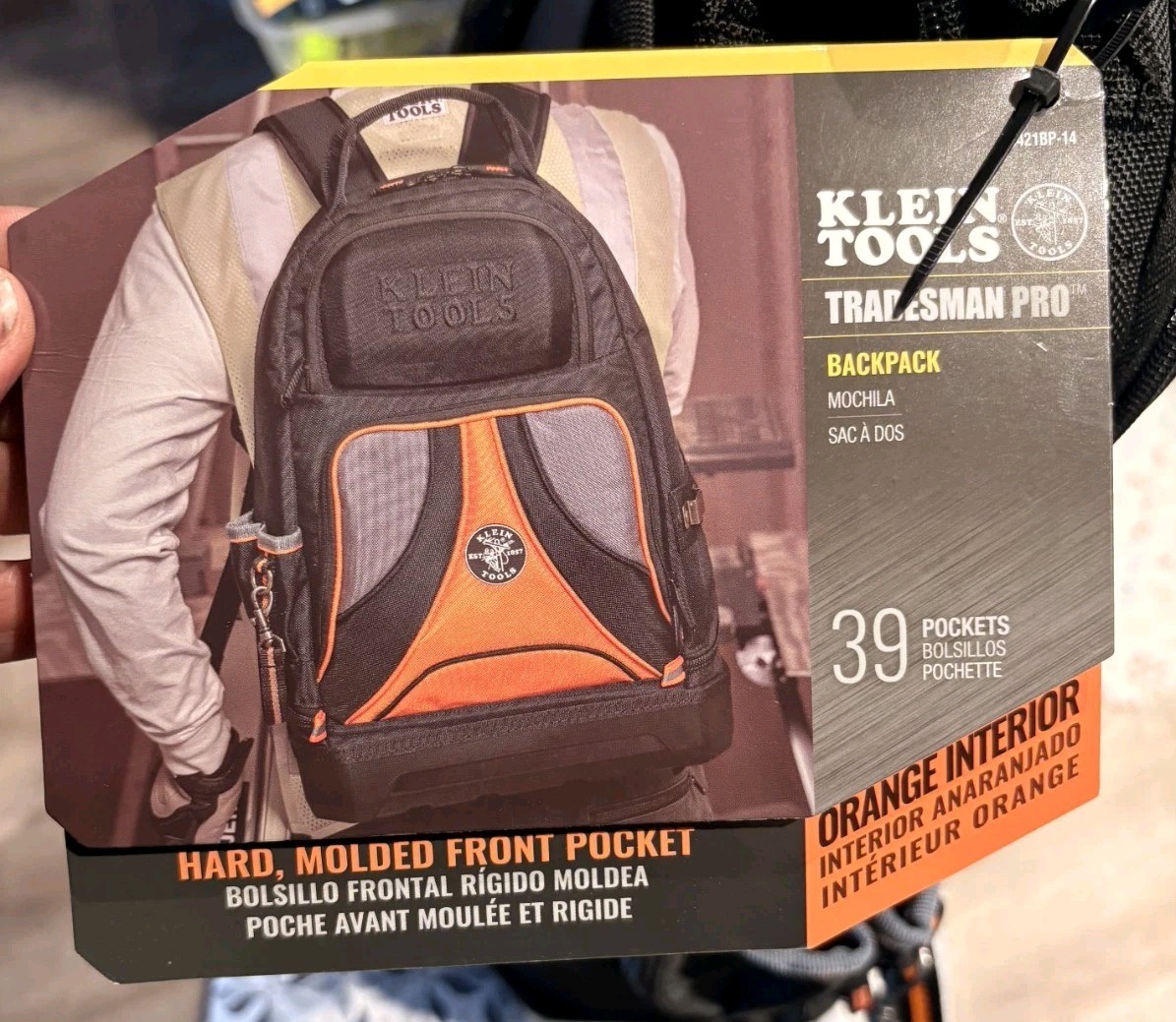 Klein Tools Tradesman Pro 55421BP-14 Large Tool Backpack Hard Molded Pocket