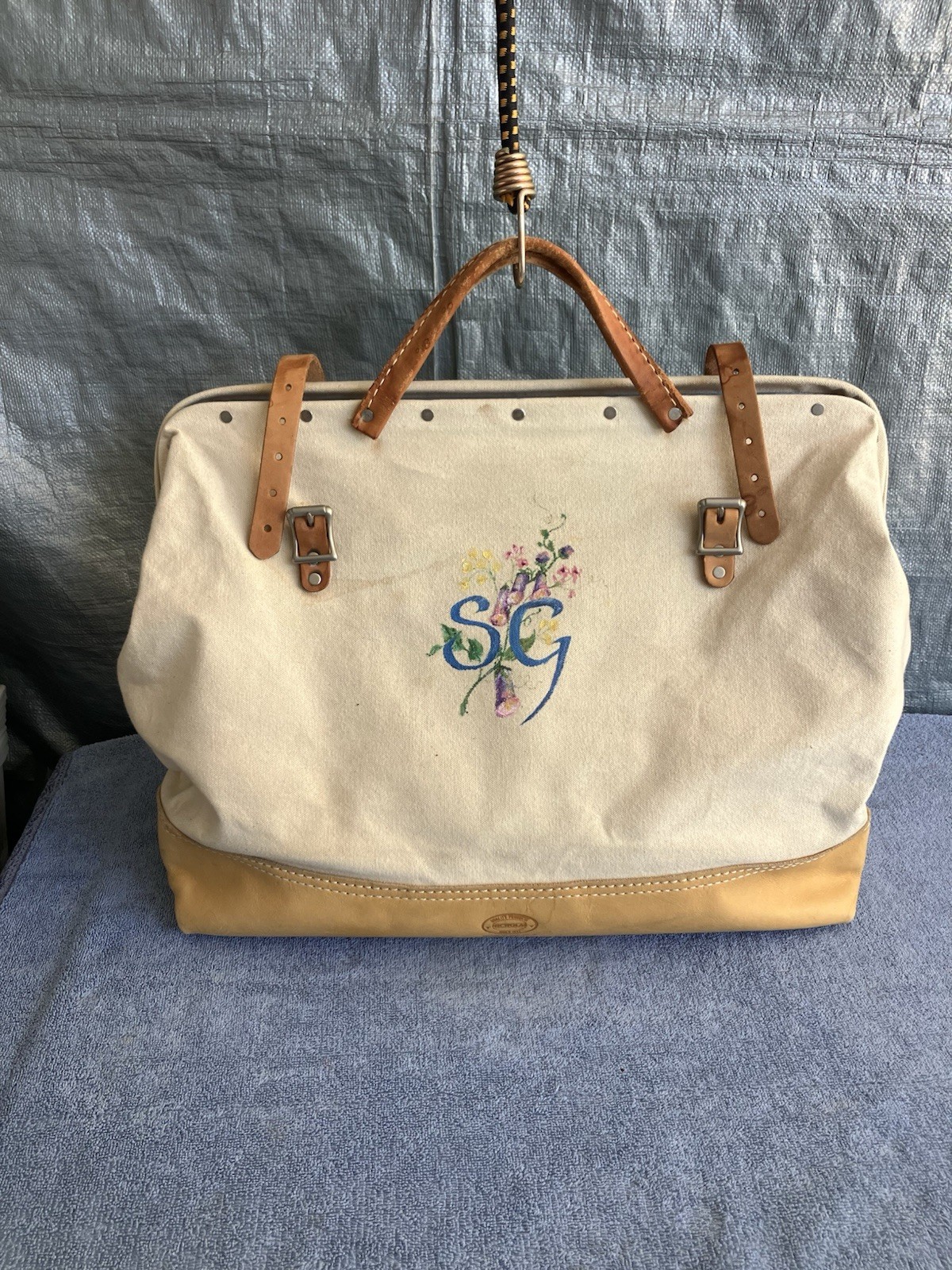 Vintage Nicholas No. M304-1 Tool Bag Canvas & Leather Tote USA
