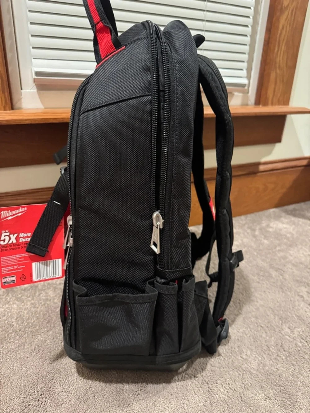 Milwaukee Jobsite Backpack Red Black Heavy Duty Durable Base Tool Bag NEW