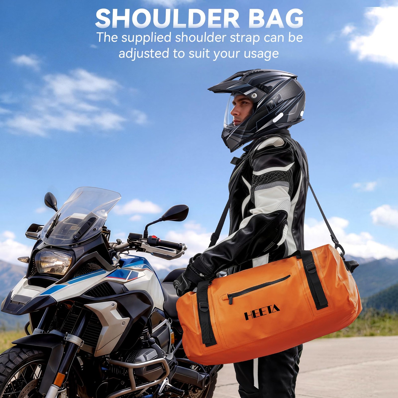 Waterproof Motorcycle Dry Bag, Waterproof Duffel Luggage Travel Bags with Zip…