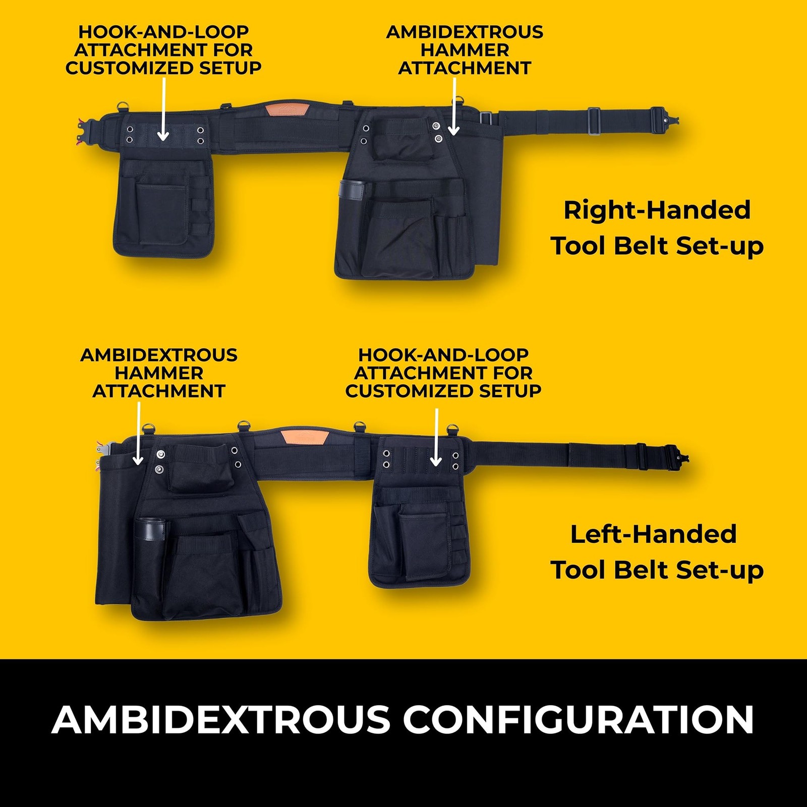Perkins Builder Brothers Essential Tool Belt Set With Suspenders, Ideal for Fra
