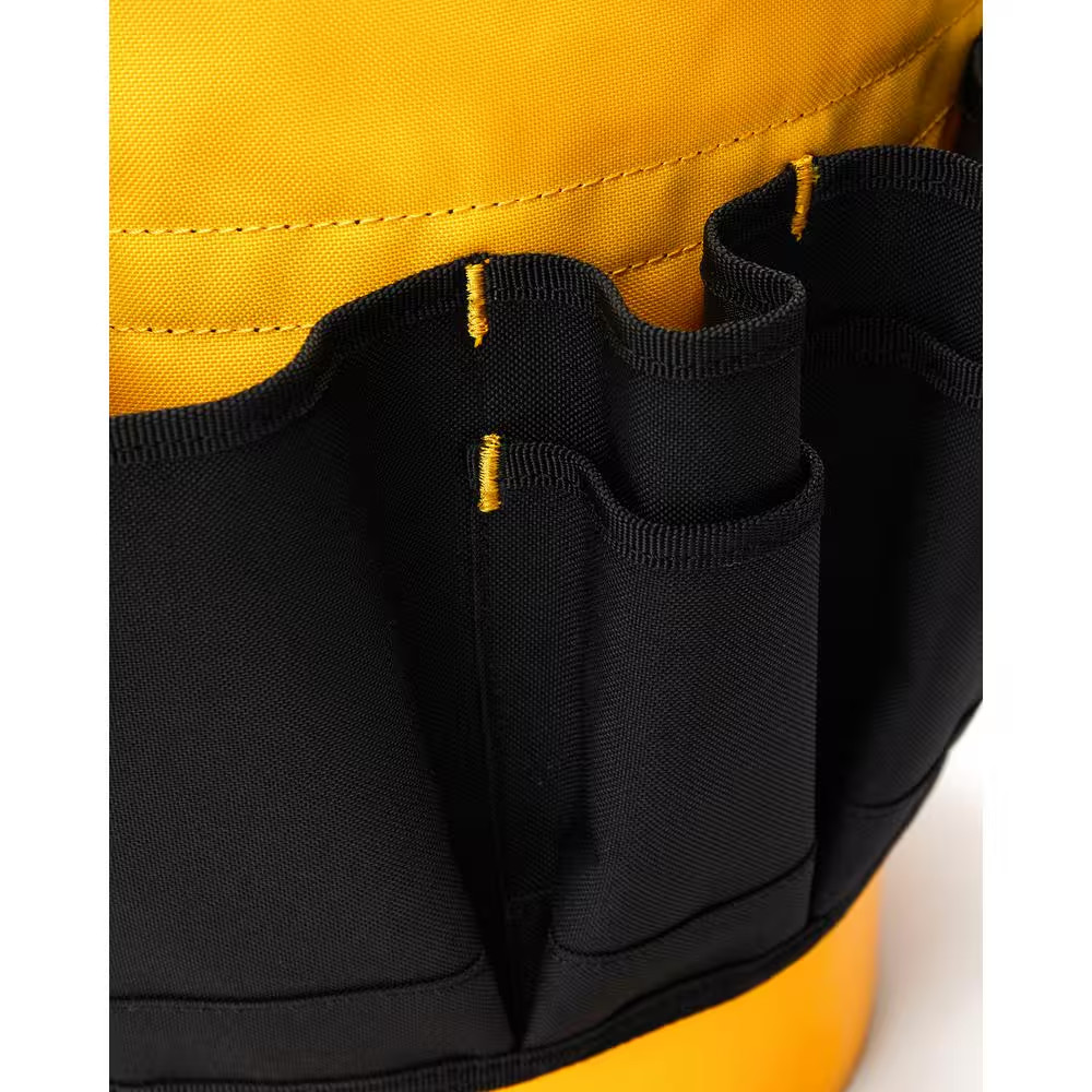 Tool Storage, 18 In., 26 Pockets , Black and Yellow, 600-D Polyester ,Bucket Org