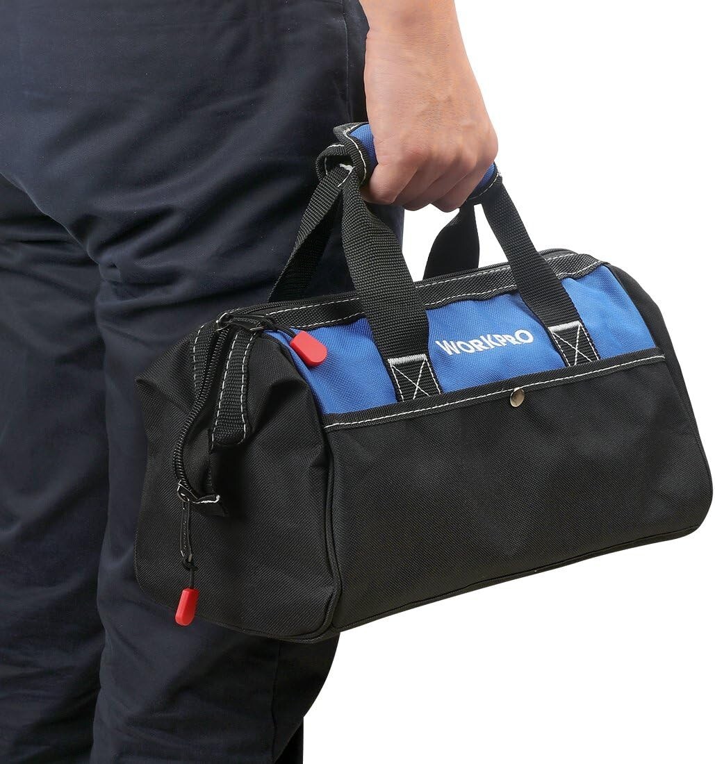 13-Inch Wide Mouth Tool Bag – Durable Polyester with Pockets for Easy Storage