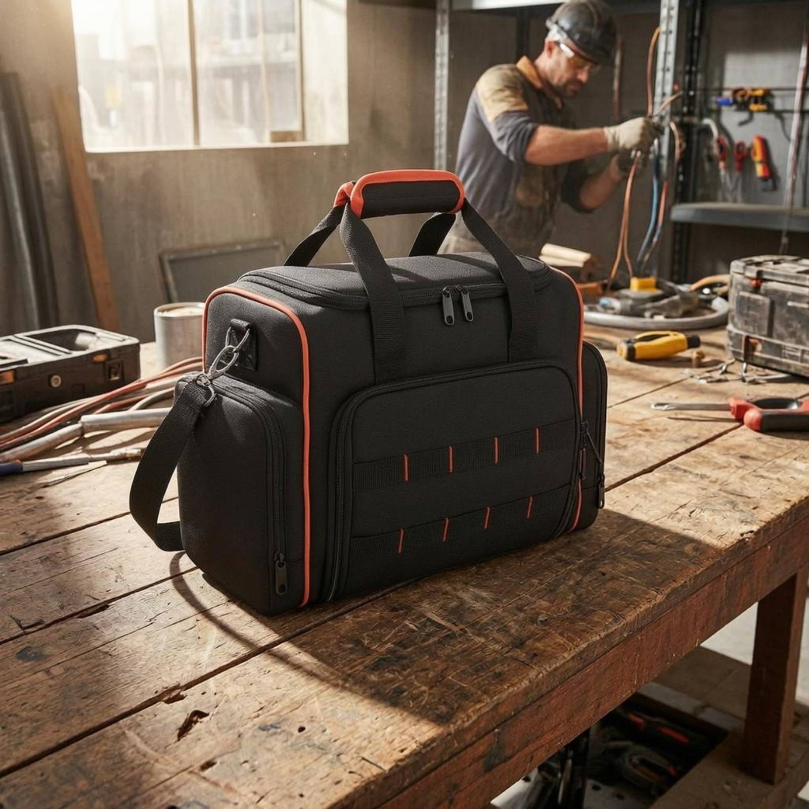 Electrician Tool Bag Multiple Pockets for Work Location, Electricians