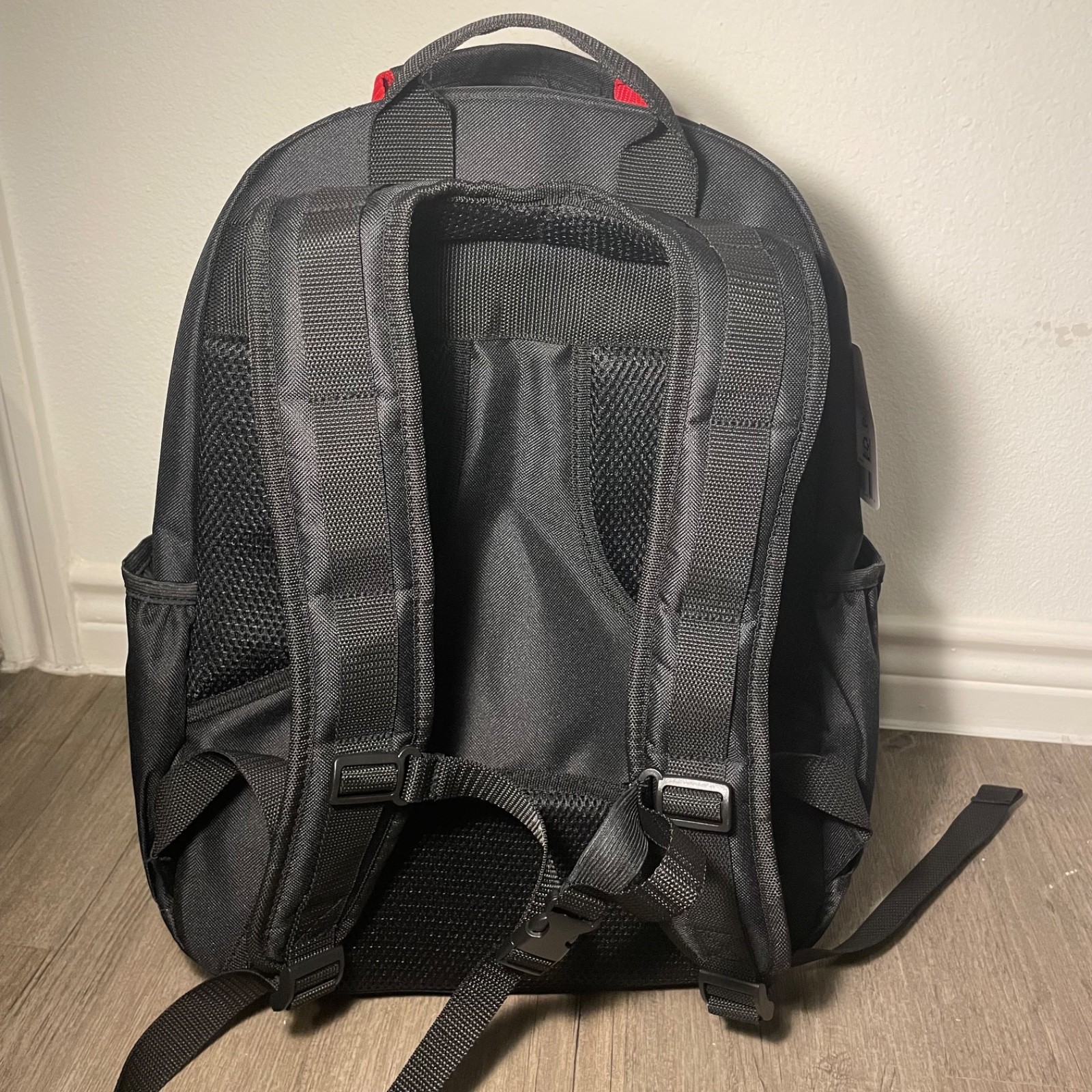 Hyper Tough Black Tool Backpack with Pockets and Loops Portable Tool Storage